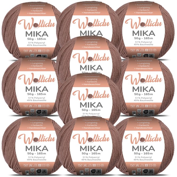 Wollidu Mika 51% Polyacrylic, 49% Cotton for Crochet and Knitting,