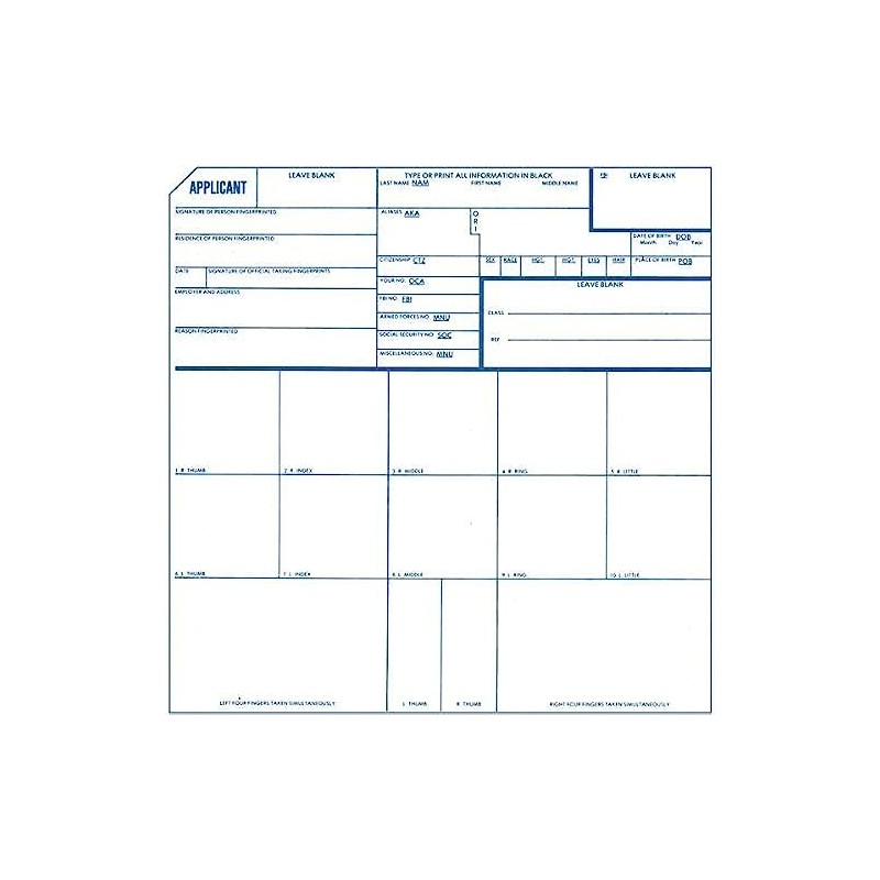 Identicator Brand Fingerprint Cards - Pack of 5 cards