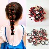Hair Ties with Beads, 100 Pack, Colorful and Black Elastic