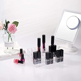 Benbilry - Organizador de lápiz labial acrílico, estante de exhibición de 40 ranuras, 8 x 5 pulgadas, sostiene lápiz labial, pinceles, botellas y más