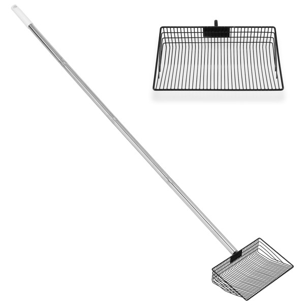 Grevosea Chicken Poop Scooper, 10" Large Metal Litter Scooper for