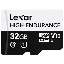 Lexar HIGH-ENDURANCE MicroSDHC Card Heavy Duty UHS-I Class 10 4K Max Read 100MB/s Dash Cam for Security Cameras, 2 Year Manufacturer's Warranty, Domestic Support (32 GB)