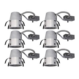 Juno 4" Quick Connect Housing for LED Recessed Lights for Remodel Projects, IC Rated, Air-Loc Sealed LED Recessed Light Housing, Includes Prewired Junction Box for Ceiling Lighting, 6-Pack