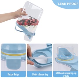 Ctomche Bird Seed Storage Container,2.8L Airtight Bird Food Container with Handle and Measuring Cup,Portable Pet Food Container for Wild Bird Sunflower Seed-BPA Free Transparent/Blue