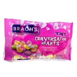Brach's (1 bag) Valentine's Day Tiny Conversation Hearts Candy - Wintergreen, Banannas, Orange, Lemon, Cherry, Grape - 5 oz / 142 g