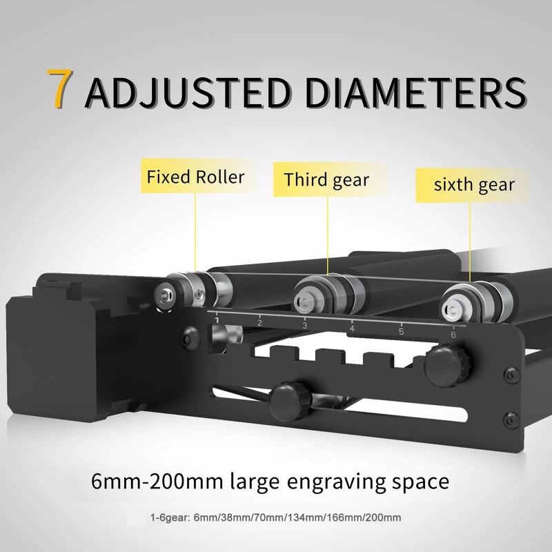 LONGER Laser Rotary Roller 6-100mm Adjustable 360° Rotation For Engraving