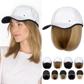 Lansigreen Hair Extensions Attached 13" Short Straight Hairpiece Synthetic for Women Ash Blonde