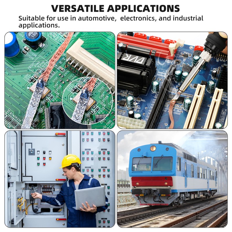 KWOKWEI 13 mm Flat Copper Braid Cable, 3 m /