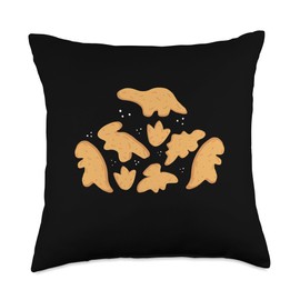 Dino Chicken Nugget Pillow Set Stuffed Animal Eating Dino Nugget Lover Throw Pillow, 18x18, Multicolor