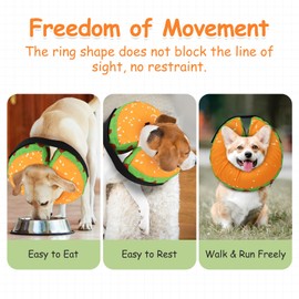 iPetStation Dog Cone Collar Alternative, Inflatable E Collar for Dogs - Waterproof, Comfy Pillow (Orange, XL Neck:19.68'-29.6')
