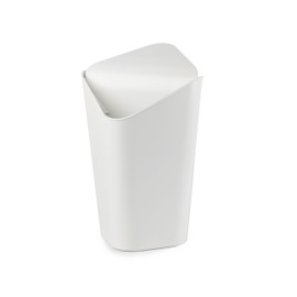【umbra】 Trash Can Corner Can Metallic White 5L with Lid Square Pail Dust Box
