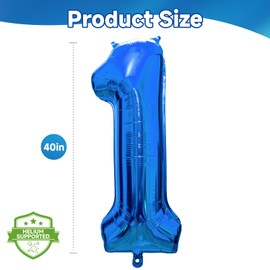 Navy Blue Number 16 Balloons, Giant Jumbo 40 Inch Birthday Number Balloons, 16 Birthday Party Decorations Foil Mylar Balloons for Boys Girls