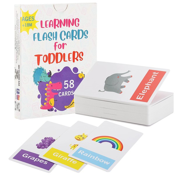 Mr. Pen- Alphabet Flash Cards for Toddlers, Double-Sided, 58 Picture