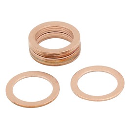 X AUTOHAUX M18 x 24.5mm x 1mm Copper Washers Flat Car Sealing Gasket Ring 10pcs