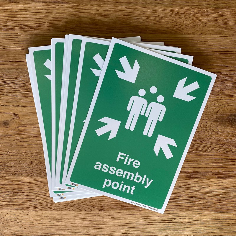 Fire assembly point Sign - 1mm Rigid Plastic Sign -