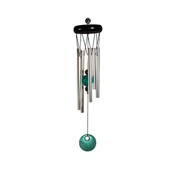 GSC 31069 20 Inch Wood Top Geode Turquoise Wind Chime, Blue