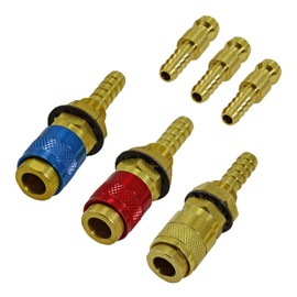 RIVERWELD Argon Quick Connect Fittings Hose Connector for QQ300 PTA DB SR WP 17 18 26 TIG Welding Torch Red Blue Gold Color 3set