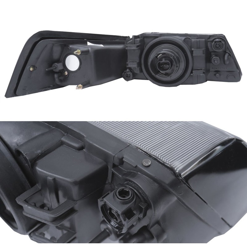 SPPC Crystal Headlights Black Assembly Set For Ford Mustang -