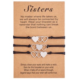 Ornaland 3 Pcs Best Friends Friendship Bracelets for 3,Friendship Bracelets,Long Distance Matching Bracelets for Best Friends,Friendship Gifts for Friends Birthday