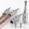 Monosaudio BFA Banana Plugs 4Pcs Banana Connector Double Screw Speaker
