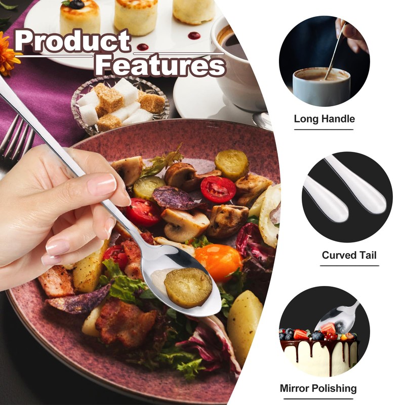 12 Pcs Latte Macchiato Spoons Set Ice Cream Spoons Long