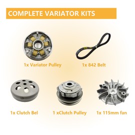 GY6 150cc Performance Clutch Set（with 842 belt）, Fit for GY6 125cc And 150cc 4-Stroke 152QMI 157QMJ Engine Scooter Motorcycle Moped ATV Taotao Roketa Sunl