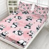 AILONEN Cute Panda Fitted Sheet Twin Size, Chinese Panda Bamboo