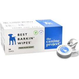 The Canine Project Best BARKIN' Wipes - Dog Wipes for Paws Ears and Butt - Micellar Aloe Scented Travel Friendly Puppy Wipes (24-Pack)