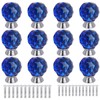 ANJUU 12 Pcs 30mm Round Shape Crystal Glass Cabinet Knobs