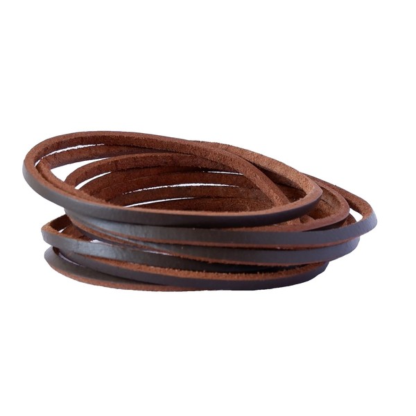 Cords Essentials 3MM Flat Genuine Leather Cord - Natural Leather