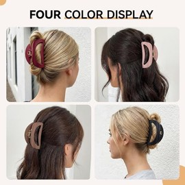 Paquete de 4 pinzas grandes de silicona de 4.1 pulgadas, pinzas para el cabello Mello Claw Clip suaves y flexibles, pinzas para el cabello de silicona