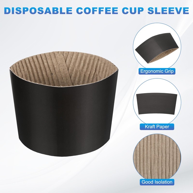 sourcing map 100pcs Disposable Coffee Cup Sleeves, Cardboard Cup Sleeves