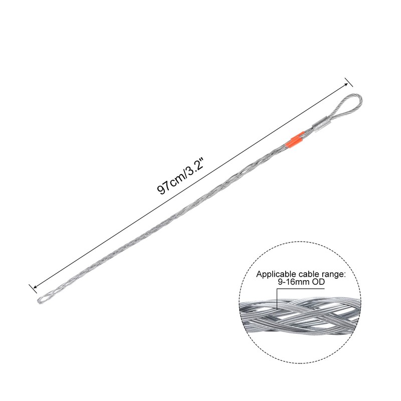 QUARKZMAN Cable Pull Socks Grip, 3.2 ft Wire Mesh Pull