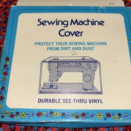 Universal Sewing Machine Protective Vinyl Dust Cover  16” x 9” x 5.5” Frosted Clear NOS