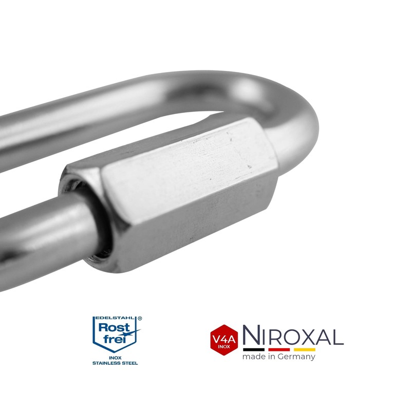 8 mm Stainless Steel Screw Connector V4A Screw Carabiner Chain