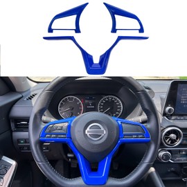 KEALAS - Accesorios de decoración interior del volante de color azul brillante para Nissan Altima (2019-2023), Sentra/Versa (2020-2023), Leaf/Kicks (2018-2023), Rogue (2017-2020), Rogue Sport
