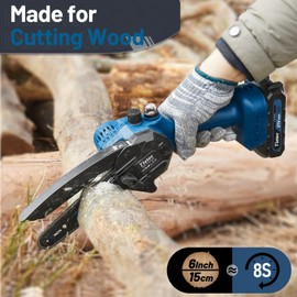 Tietoc Mini Chainsaw 6 Inch Cordless [Ease of Use] Portable Electric Chainsaw, Small Handheld Battery Powered Super Saw for Tree Branches, Unique Gifts Ideas for Men Dad Husband Fathers Him Her Women