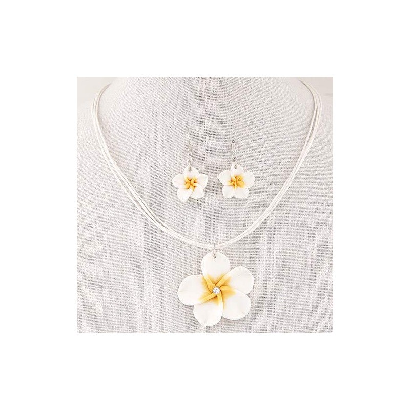 6 Sets Lovely Hawaiian Plumeria Rubra Dangle Earrings necklace jewelry