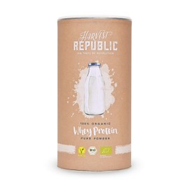 HARVEST REPUBLIC Organic Whey Protein Smoothie Powder, with 80% Protein Content for Muscle Building with Protein from Organic Whey, Rich in BCAAs and EAAs, Easy to Soluble, Perfect for Healthy Shakes and Smoothies, 400 g