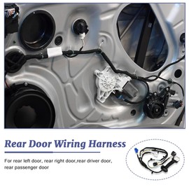 LoloWheat 2pcs Door Wiring Harness with Connectors Rear Door Wiring Harness Fit for Dodge Ram 1500 2500 3500 4500 5500 2004-2010# Replace 56051694AA 56051931AA 56051931AB