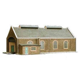 Superquick Two Track Engine Shed - 1/72 OO/HO - Card Model Kit