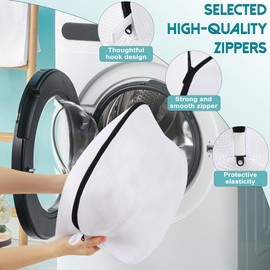 WUFANC Laundry Bag Shoes Pack of 4, Reusable Shoe Bags, Washing Machine, Easy to Clean, Laundry Net Shoes with Hidden Zip, Shoe Bag, Washing Machine for Trainers and Mesh Shoes