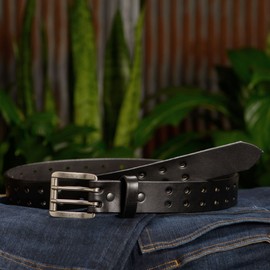 Bullhide Belts Mens Leather Belt for Work, Casual, Dress 1.50" Wide, Black, 32“