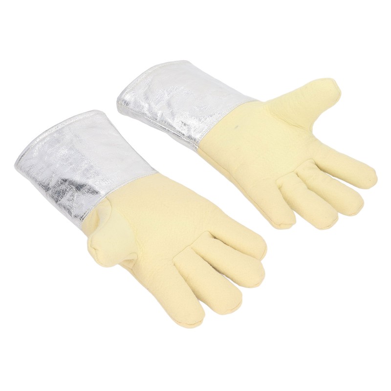 1 Pair Aluminum Foil Gloves High Temp Resistance Heat Insulation