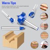 SMJXTOP 4Pcs Carbide Groove Point Cutting Roundover Router Bit Set