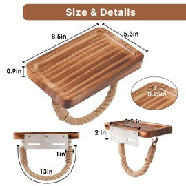 Perfeso.L Farmhouse Toilet Paper Holder with Shelf Large, Nautical Rustic Rope for Beach Farmhouse Bathroom Decor Toilet Paper Roll Holder, Wood Bathroom Accessories Tissue Holder–Rustic Brown