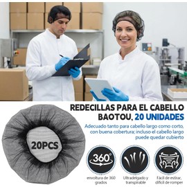 QICHEN Cofia Protectora para el Pelo 20 Piezas,Red de pelo reutilizable,Malla Elástica Ajustable,Protector para de Uso Rudo,