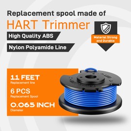 Kousika 7Pack .065" String Pre-Wound Spool Compatible with Hart Auto-Feed String Trimmer Cordless Trimmers and Cover Cap Replacement Part (6 Spools, 1 Cap)