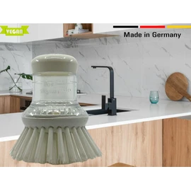 2 x Pot Brushes Small Colourful with Dishwasher Dispensing System Made in Germany (White - White)