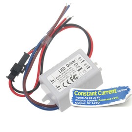Chanzon LED Driver 300mA (Constant Current Output) 3V-20V (Input 100-240V AC-DC) (1-6) x1W 1W 2W 3W 4W 5W 6W Power Supply 300 mA Lighting Transformer Drivers for High Power COB Chips (Plastic Case)